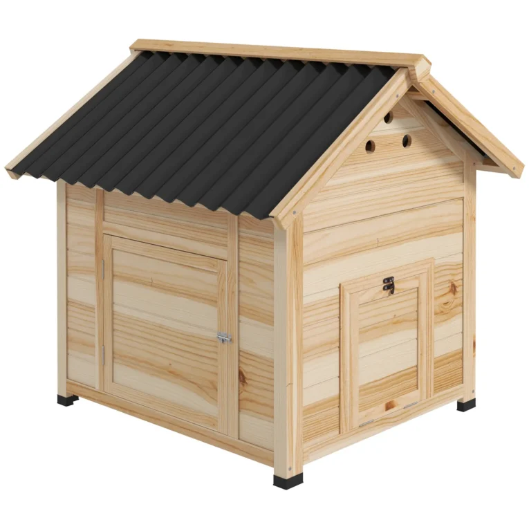 Wooden Duck House with Opening Roof and Removable Floor – Natural