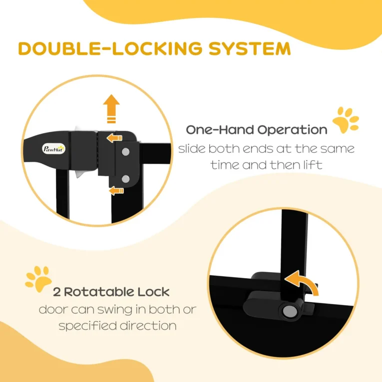 Adjustable Dog Gate – Black, 94cm High, 74–87cm Adjustable Dog Gate – Black, 94cm High, 74–87cm