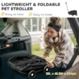 Low-Entry Pet Wagon with Cushion and Storage – Black