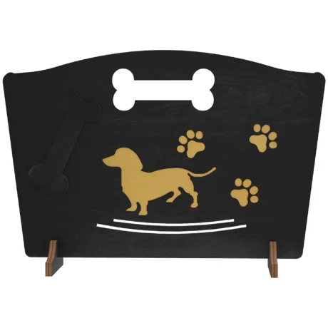 Freestanding Wooden Dog Barrier &ndash; Black, 75 &times; 51cm