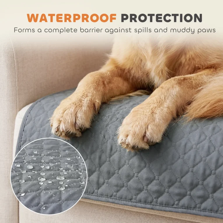 2-Seater Sofa Cover for Pets, Non-Slip – Grey, Black