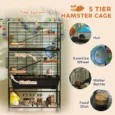 Five-Level Small-Animal Cage with Wheels and Deep Tray – Black